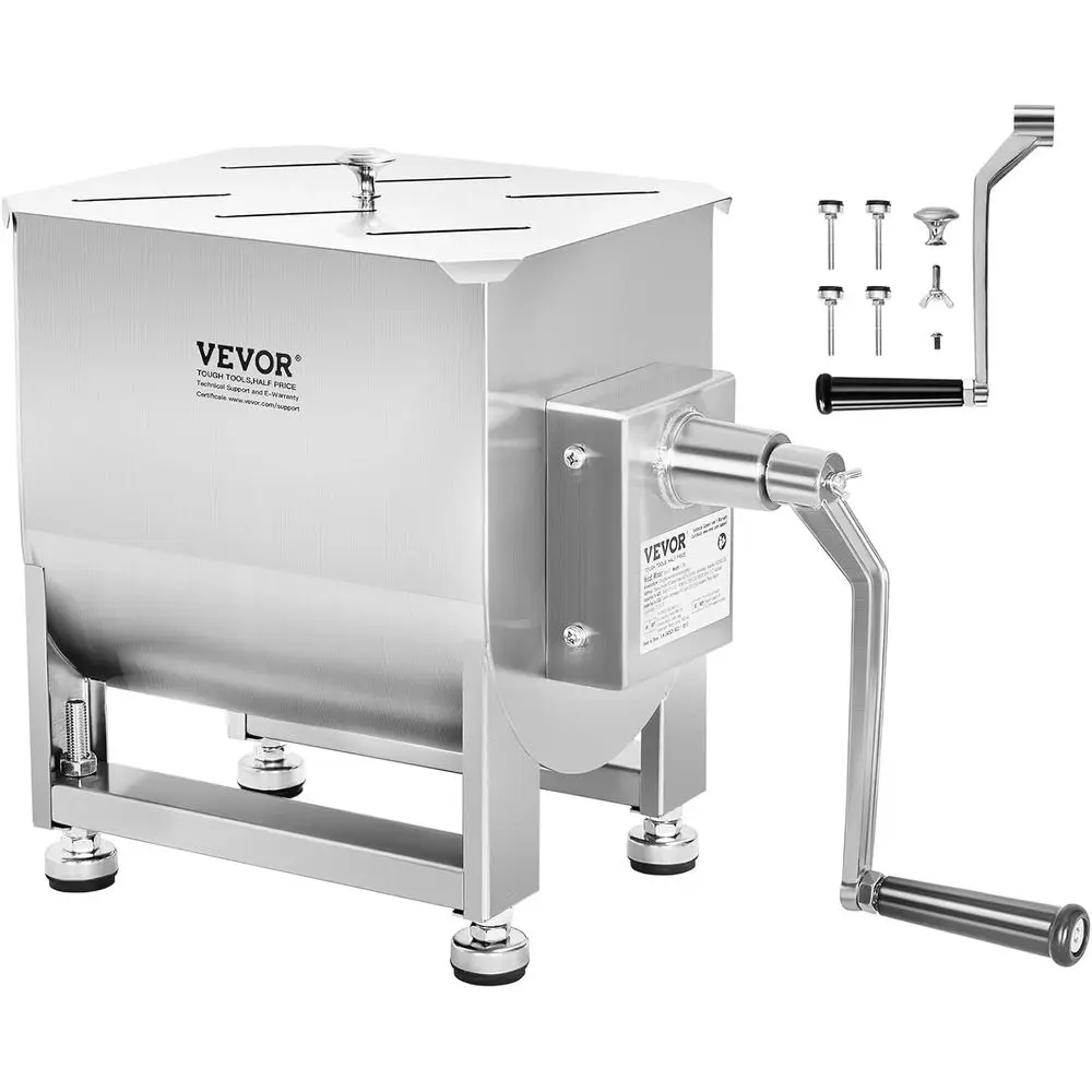 

Высокопроизводительный мясомешалка из нержавеющей стали на 80 фунтов с крышкой и ручкой для переработки колбасных изделий