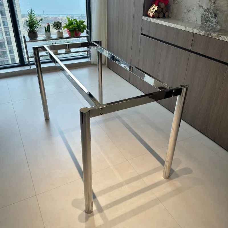 Mirror stainless steel table foot large plate bracket coffee table table legs can be customized as bar foot desk desk