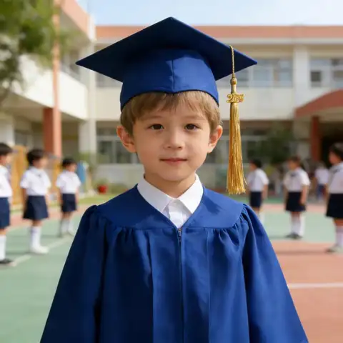 Kindergarten Graduation Gown And Cap Set 2026 Graduation Gown Hidden Zipper Gold Tassel Kid Elementary School Graduation Outfit