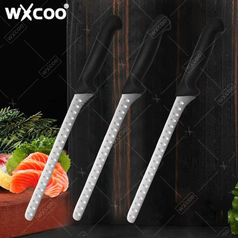 WXCOO-cuchillo para jamón forjado a mano, cuchillo para tallar pechuga, cuchillo versátil de acero inoxidable para cocinar asados, rebanar carne en el hogar