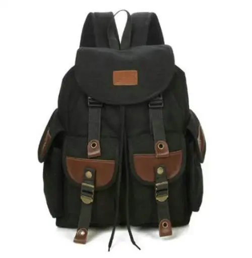 Backpacks Drawstrings Men School Bags Shoulder Women Travel Sport Tactics Cotton Canvas Large Capacity Teenagers Girls Boys