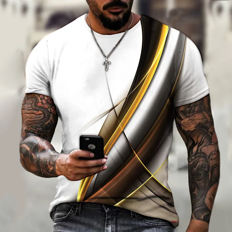 

Summer Men's T-shirt Casual T-shirt Short Sleeved Top Fashionable and 3D Printed T Shirt for Men