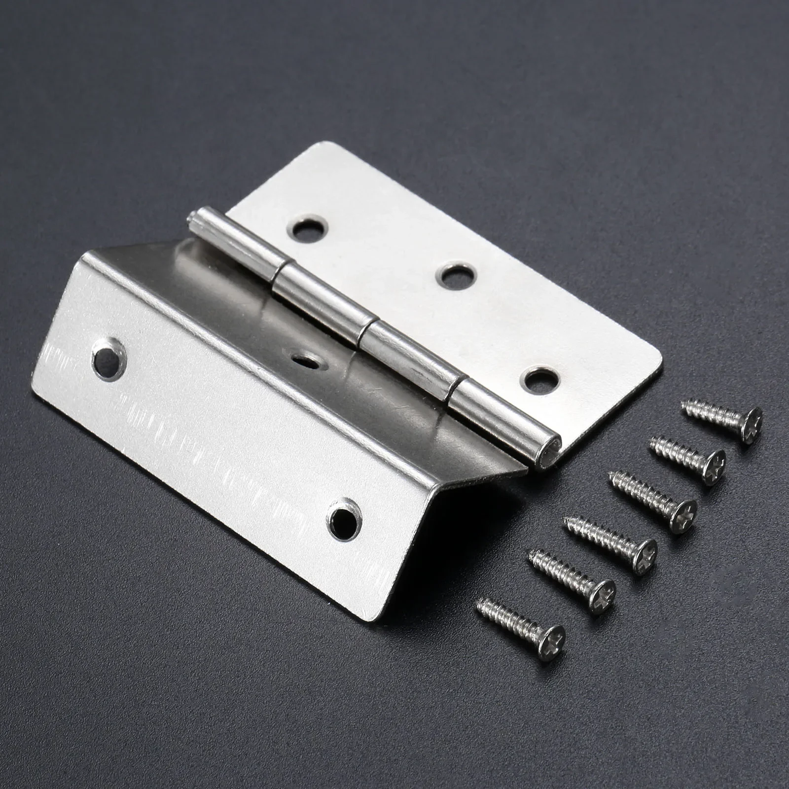 2pcs Tri-fold Hinge w/screw 44mm/1.73in Silver Decor Three Equivalent Page Folded Wood Box Hinge Cabinet Suitcase Chest Hardware