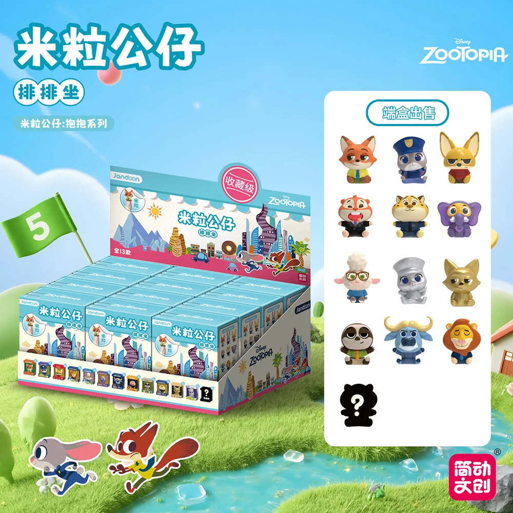 الأصلي Jandoon Zootopia صندوق أعمى نيك وايلد جودي هوبس العصرية تمثال قسط زخرفة دمى صغيرة أنيمي نموذج اللعب الهدايا