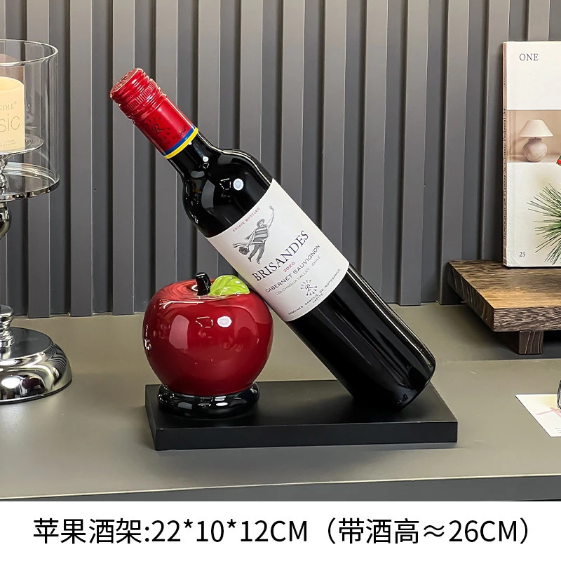 Apple Shaped Wine Rack Holder Light Luxury High End Design, Wine Bottle Stand Decor For Living Room Sideboard Glass Cabinet