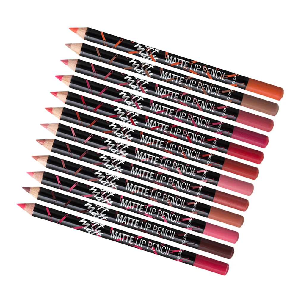 3er-Pack Lipliner für Damen, Bleistift, wasserfest, leicht zu haltend, matt, wasserfest, aus Holz für Mädchen