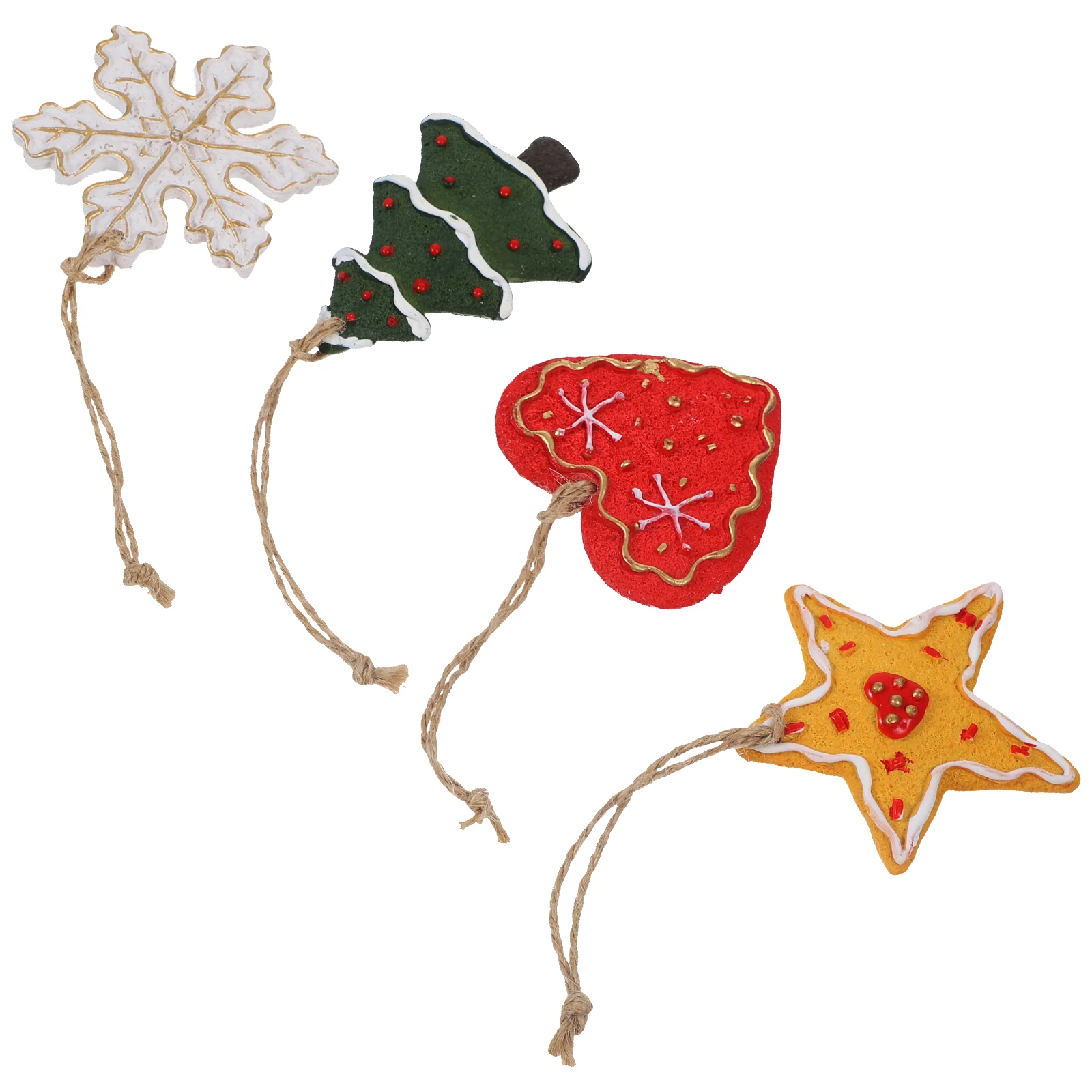 

4 Pcs Christmas Pendants Hanging naments Festive Decor Party Supplies Holiday Xmas Tree Decorations Craft Mini for Christmas
