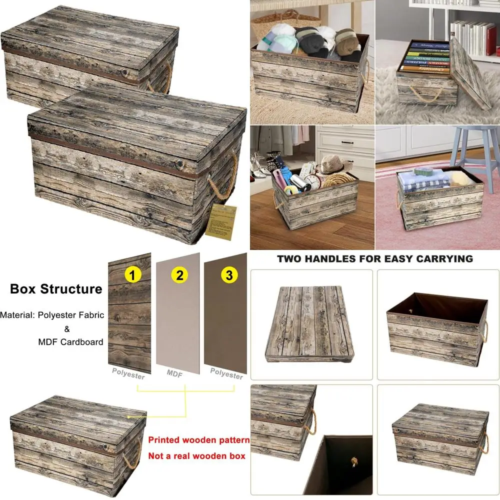 

Elegant Cloth Storage Boxes with Lids and Handles, Decorative Fabric Bins for Stylish Organization, Dimensions 15.7 x 11.8