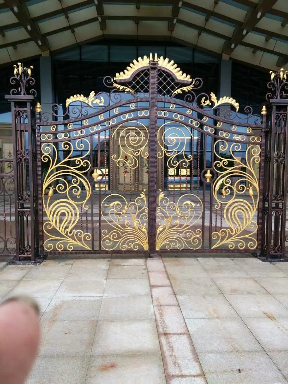 Curved Double Garden Steel Security Decorative Iron Metal Gate Durable Ornate Hot-Selling Design for Wholesale