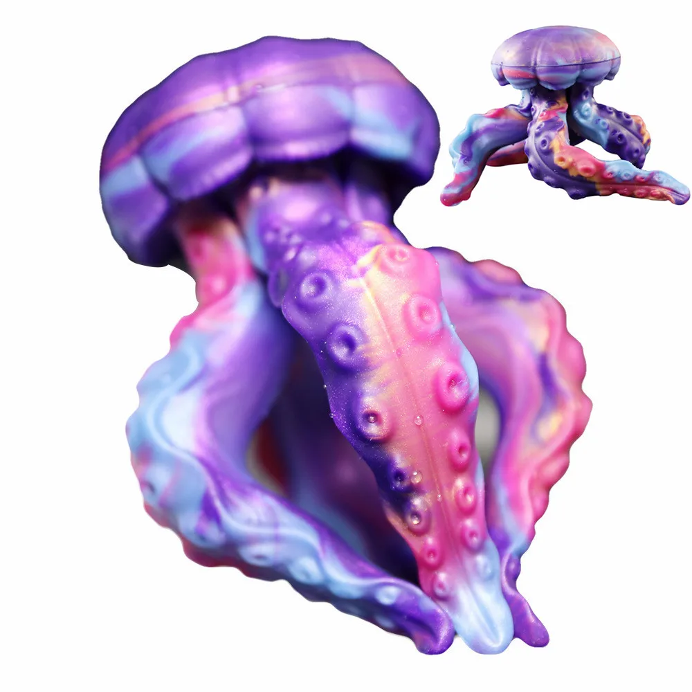 Soft Silicone Tentacle Jellyfish Dildo Animal Penis Dick Anal Plug Butt Expander 18 Adult Erotic Sex Toys Men Women Masturbation