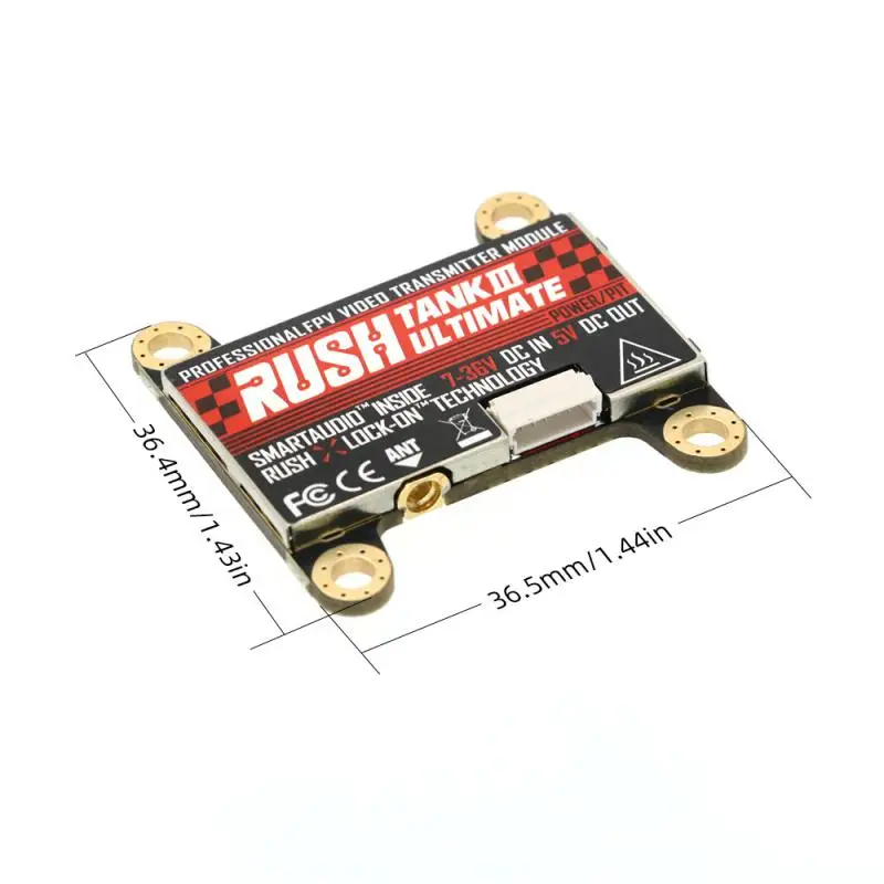 Rushfpv Rush Tank III Ultimate Vtx 5.8g 48ch Raceband Pitmode 25mw 200mw 500mw 800mw قابل للتعديل Fpv Vtx 2-8s لطائرة سباق Rc بدون طيار