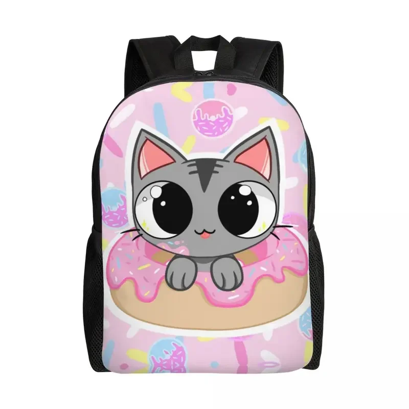 Mochila Criativa Bonito Personalizado Gato para Faculdade, Casual Bookbag para Mulheres e Homens