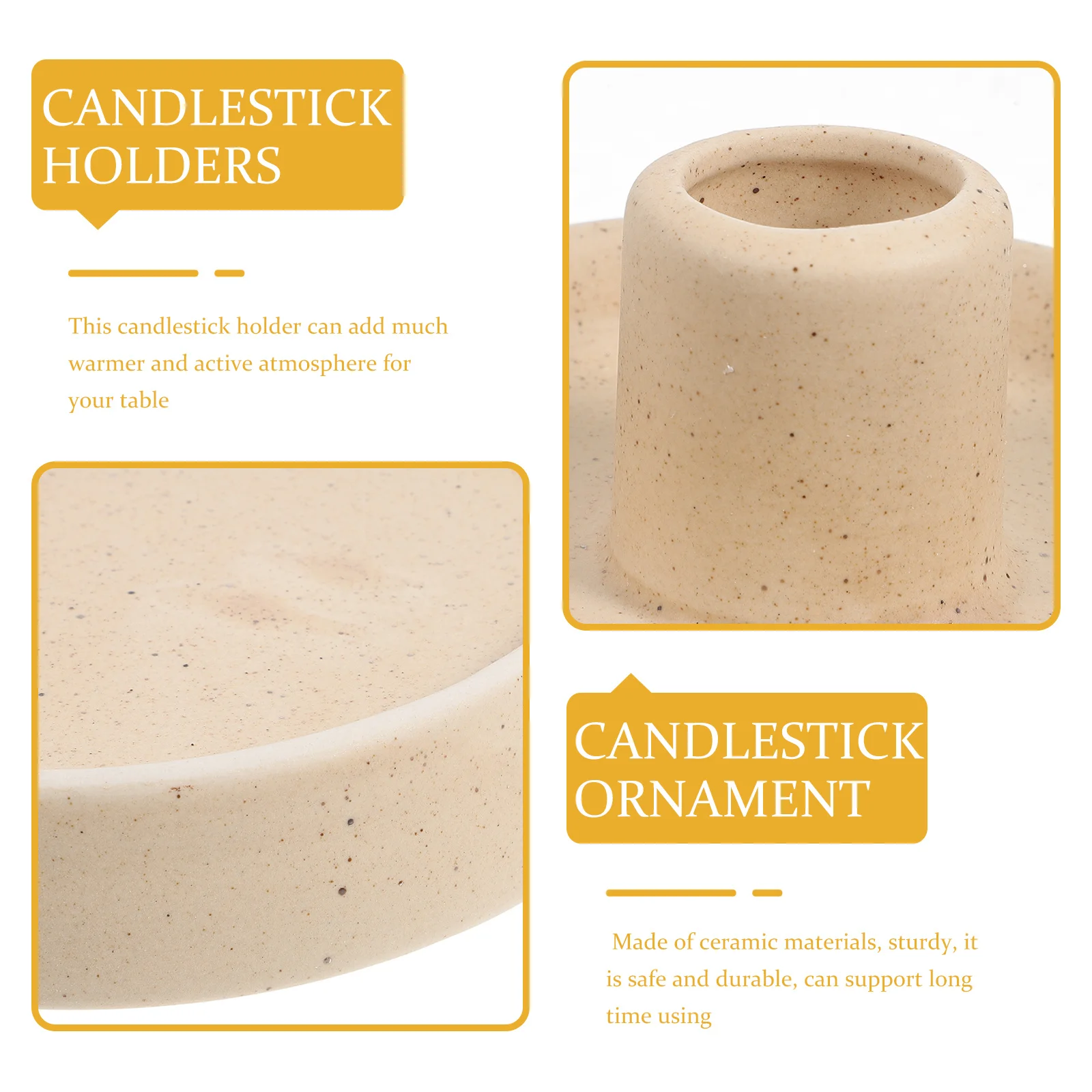 

Ceramic Candlestick Holder Functional Decorative Holder for Table Living Room Cafe Candlestick Holders