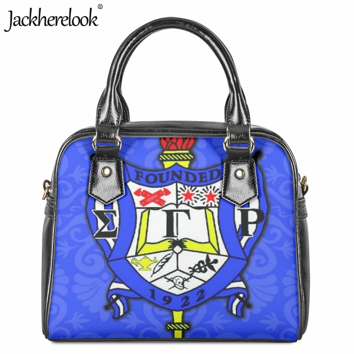 Jackherelook Fashion Classic Ladies Crossbody Bag Trendy Casual Shopping Shoulder Bag Sigma Gamma Rho Sorority Design Handbag