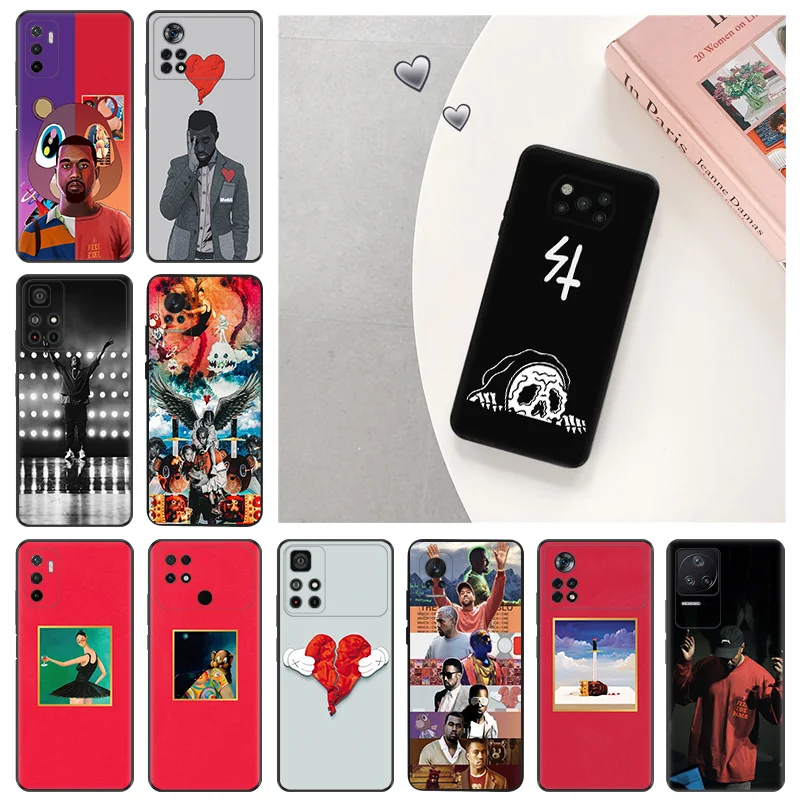 Silicone Soft Phone Case for Xiaomi Poco F5 X3 X4 X5 F3 F4 F1 M3 M4 M5 M5s C61 14 Pro Redmi A3 A3x Power Kanye Omari West Cover