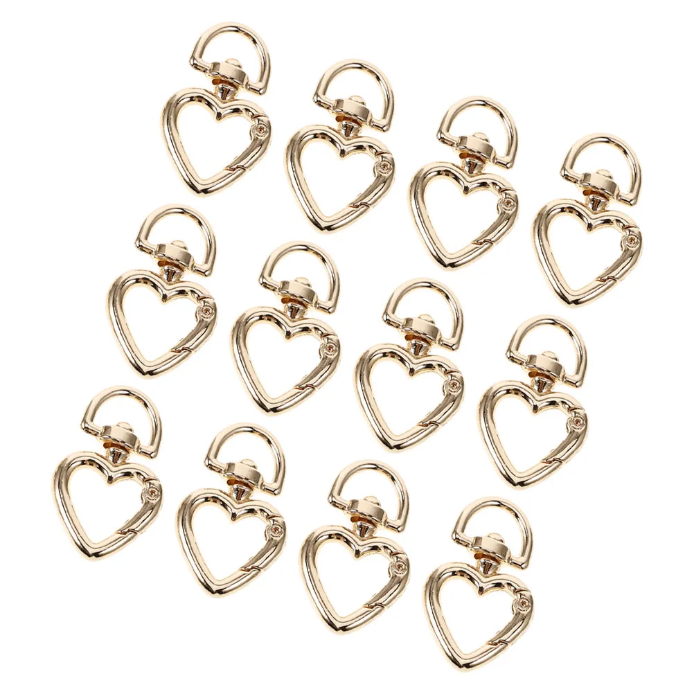 

12Pcs Adorable Heart Shape Keychain Clips Spring Buckle Cute Heart Connectors for Bags Key and Fashion Accessories