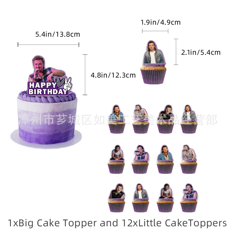 Morgan Wallen Birthday Decoration Singer Party Supplies Includes Latex Balloons Banners Cupcake Toppers for Pop Music Fans