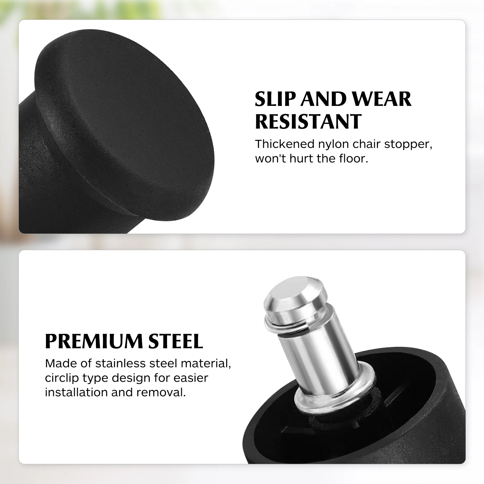 

5Pcs Chairs Glide Castors Glides Replacement Furniture Floor Gliders for Office Home Black Reduce Unwanted Movement