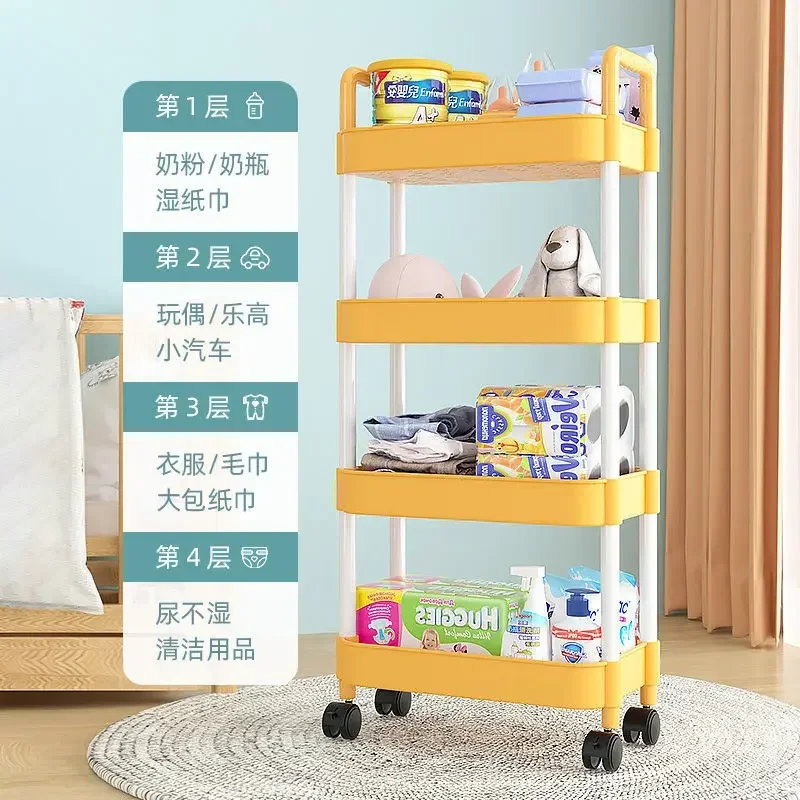 Wagen Lager regal Küche Boden Bad mobile Snacks mehr schicht iges Badezimmer Baby Schlafzimmer Lagerung Bücherregal