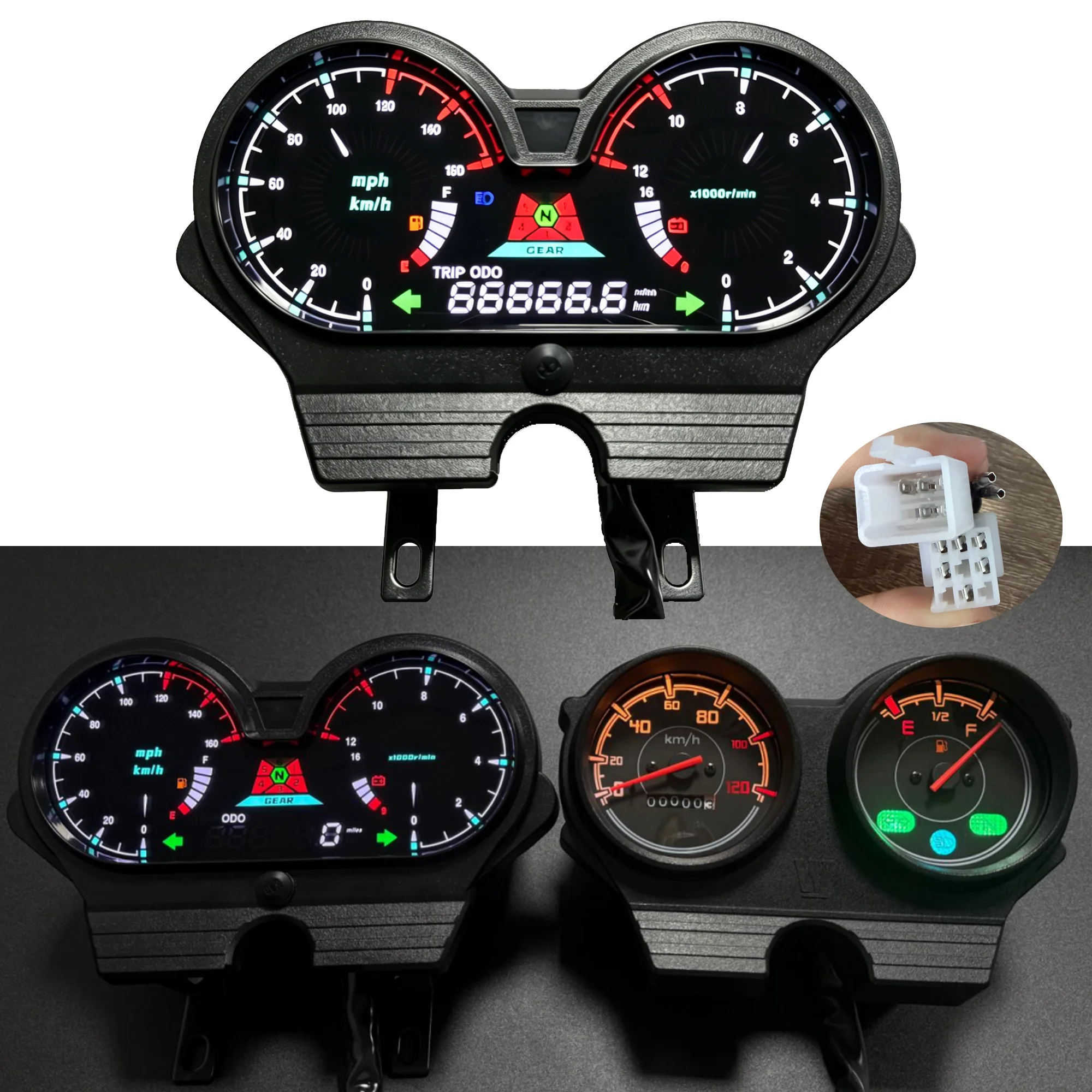New Full-color LED Screen Display Motorcycle Accessories Speedometer Moto Digital Dashboard Tachometer for Haojue Xpress 125