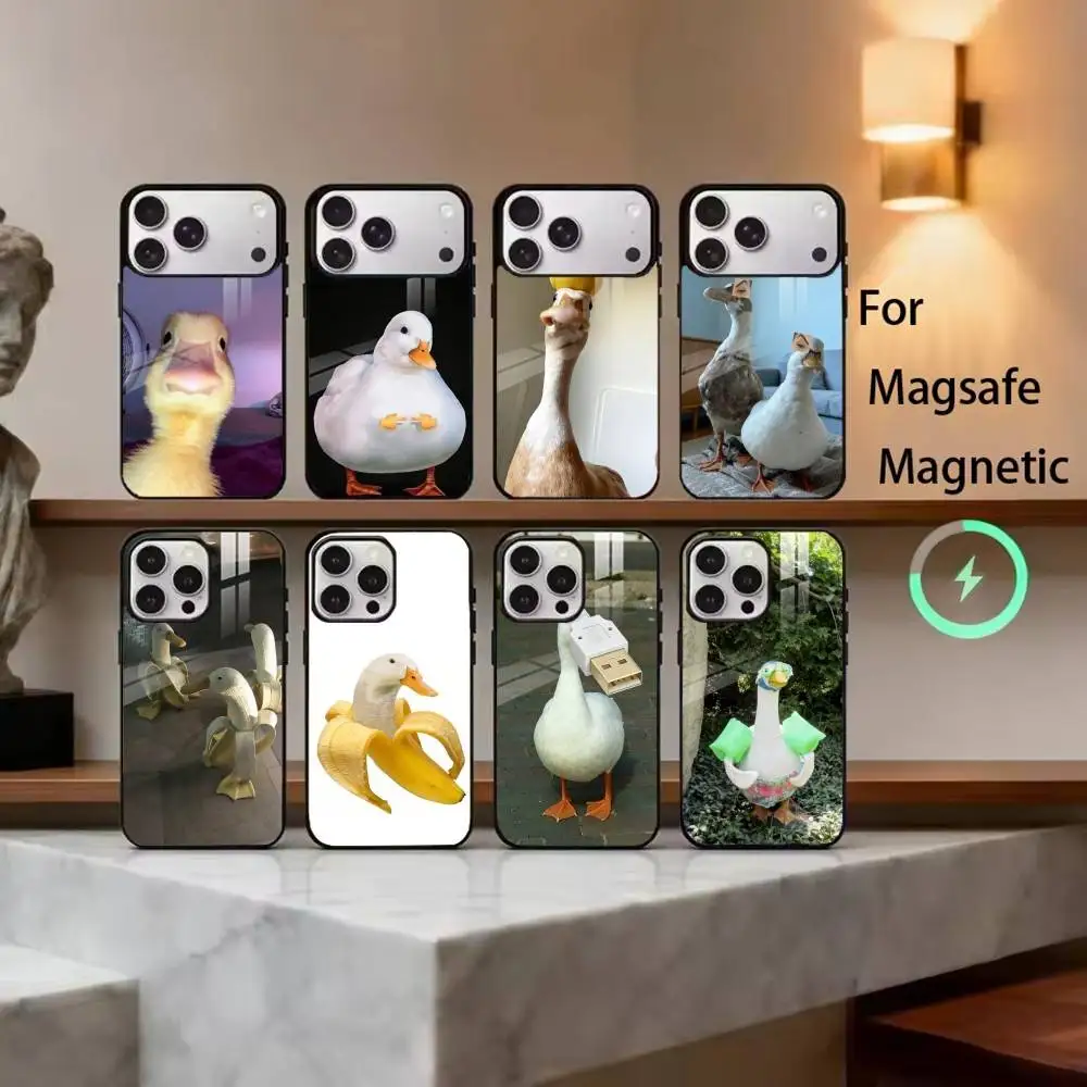 

F-Funny D-Duck Phone Case For iPhone17,16,15,14,13,12,11 Plus,Pro Magnetic For Magsafe Wireless Charging