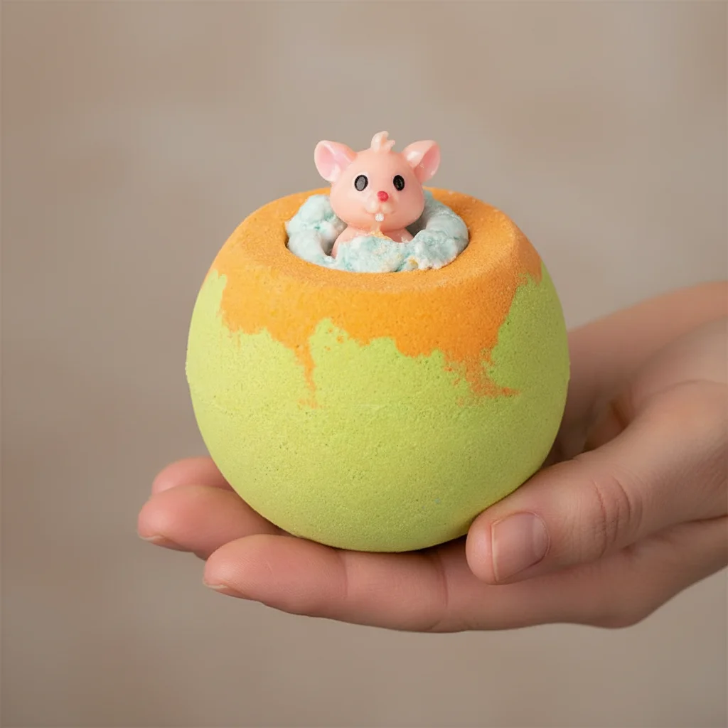 

1 шт. Милая бомбочка для ванны с сюрпризом внутри, ручной работы, нежная, натуральная, для чувствительной кожи, веганская, с эфирными маслами, игрушка для ванны, 100 г