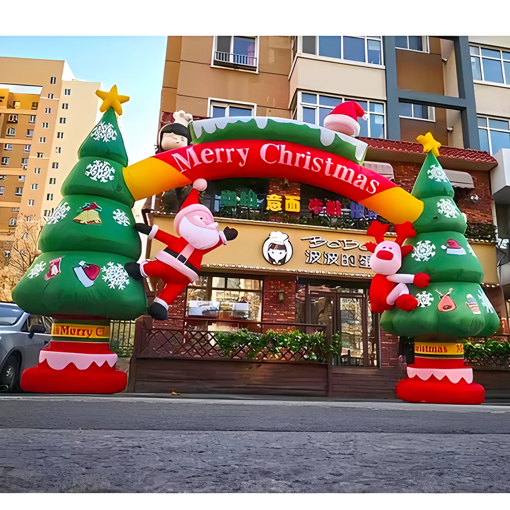 wholesale 10 styles Giant Inflatable Santa Claus Archway Air Blow Christmas Event Entrance Arch Ornament Interior Outdoor