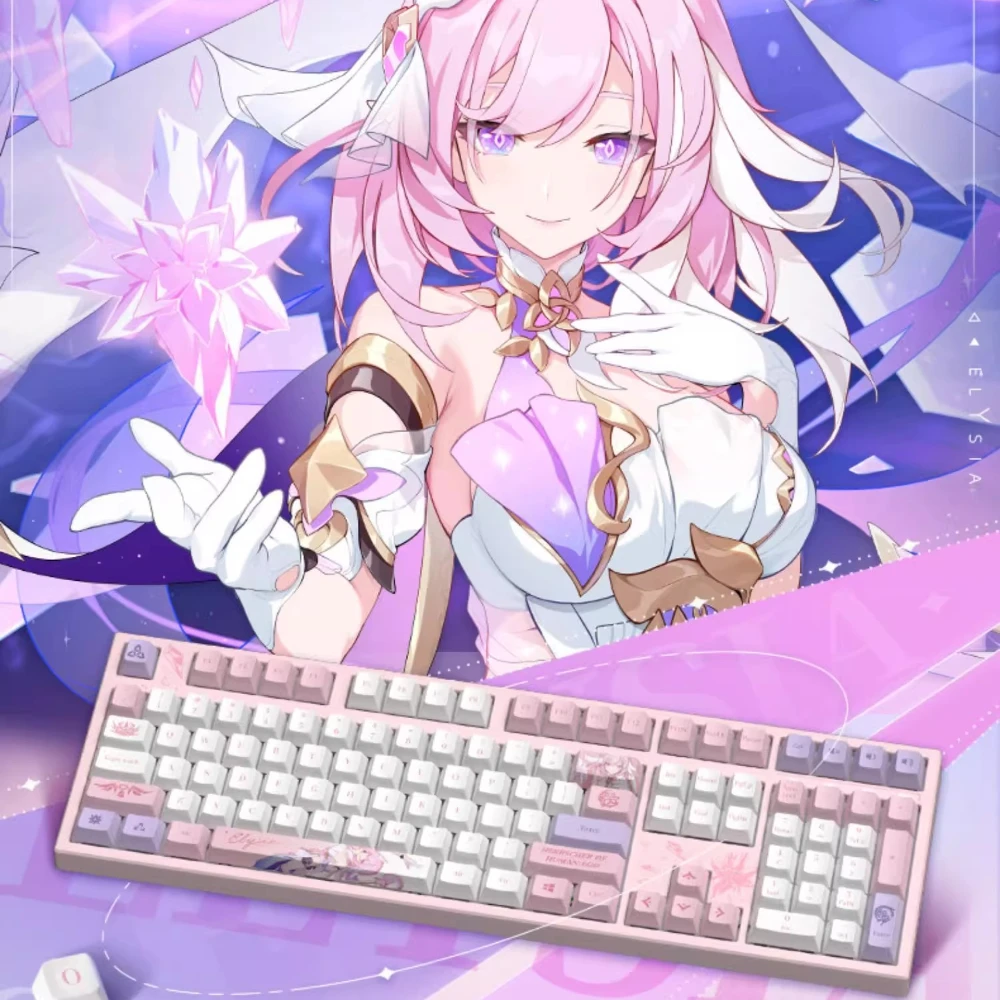 

Honkai Impact 3rd Xier Theme Keyboard Custom MiHoYo Alicia DIY Механическая клавиатура с горячей заменой Проводная игровая клавиатура с одной моделью