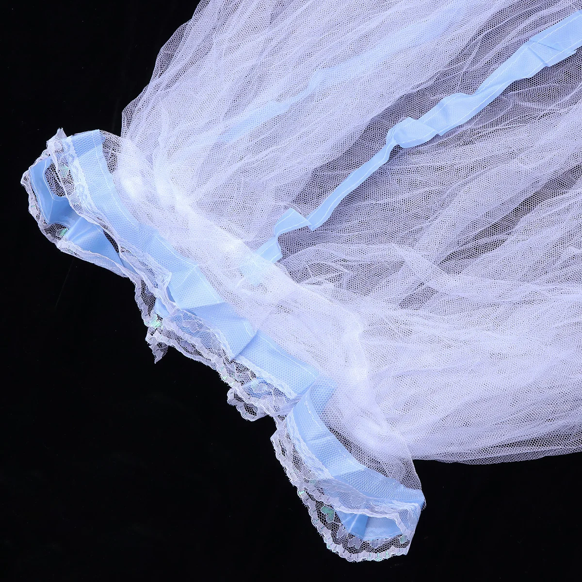 

Baby Mosquito Net Round Dome Bed Canopy Lightweight Nursery Curtain For Kids Blue Lace Ventilated Insect Protection Bedding