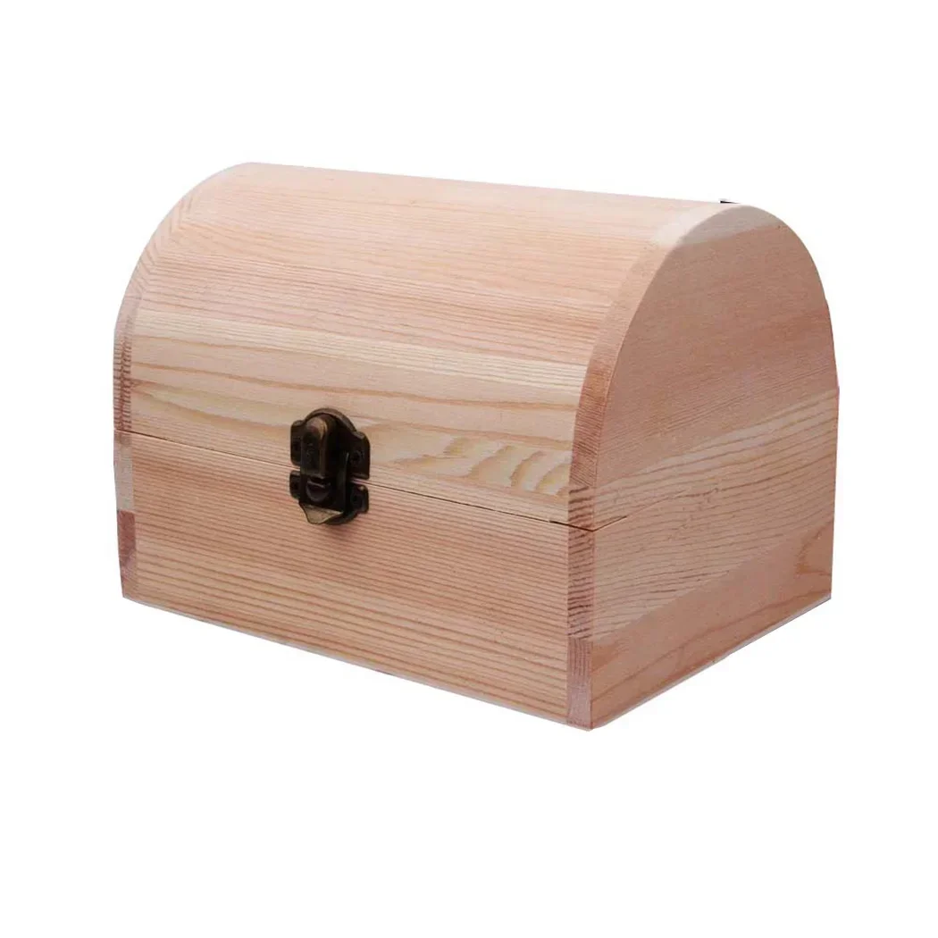 Decorate Wooden box Trinket Jewellery Keepsake Pine Plain Storage Wedding Wooden Arched Hinged Boxes Practical