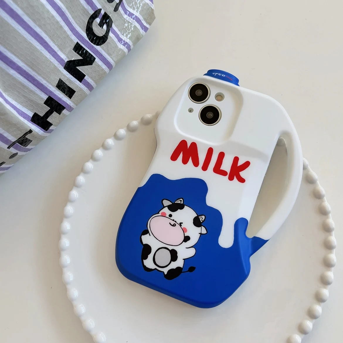 Pure Milk New Water Bottle Phone Case Protective Cover Shell  For iPhone 15 14 13 12 11 Pro Max Mini Plus