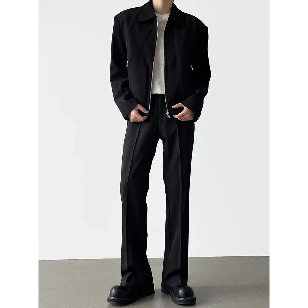 Advanced Men's Slim Fit Straight Leg Pants Korean Style Suspenders Fashionable New Arrival Business Casual Trousers