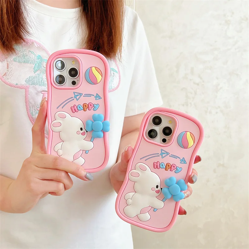 Creative and cute windmill bunny phone case For iPhone 11 12 13 14 15 pro max