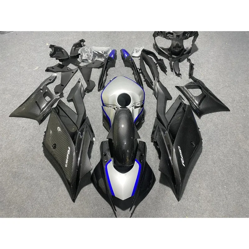 

Комплект обтекателя мотоцикла для Yamaha R25 19 2021 22 23 года R3 2019 2020 2021 2022 2023 Обтекатель синего цвета из углеродного волокна