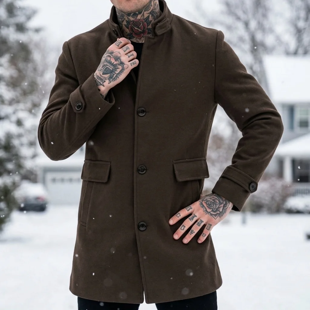 Fall/Winter Men's Jacket Multi-functional Pockets Coat Mid-Length Warm Coat Streetwear Men's Jacket Business Casual Daily Wear