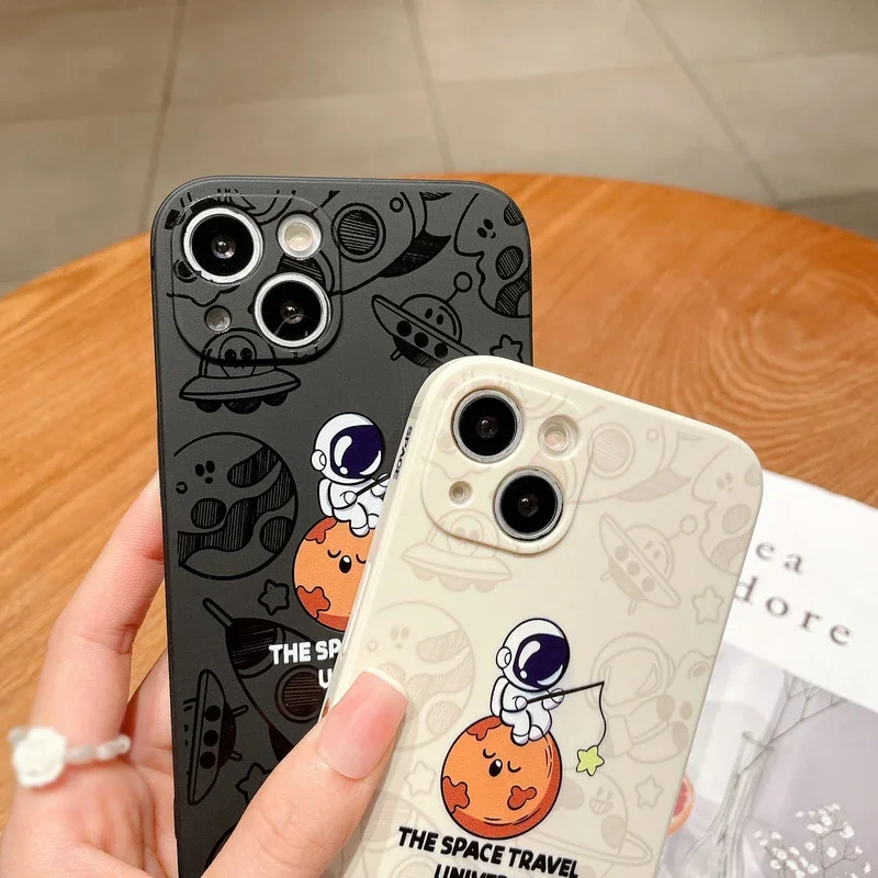 Astronaut Silicone Phone Case For Samsung Galaxy A12 A13 A14 A15 A16 A22 A32 A33 A52 A53 A54 A55 A56 A71 A72 A73 4G 5G