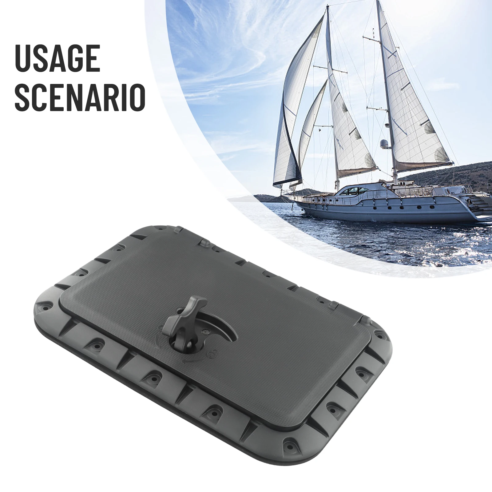Tough Marine Square Deck Plate for access Hatch with Secure Locking Mechanism for Canoes Includes Waterproof Red Bag