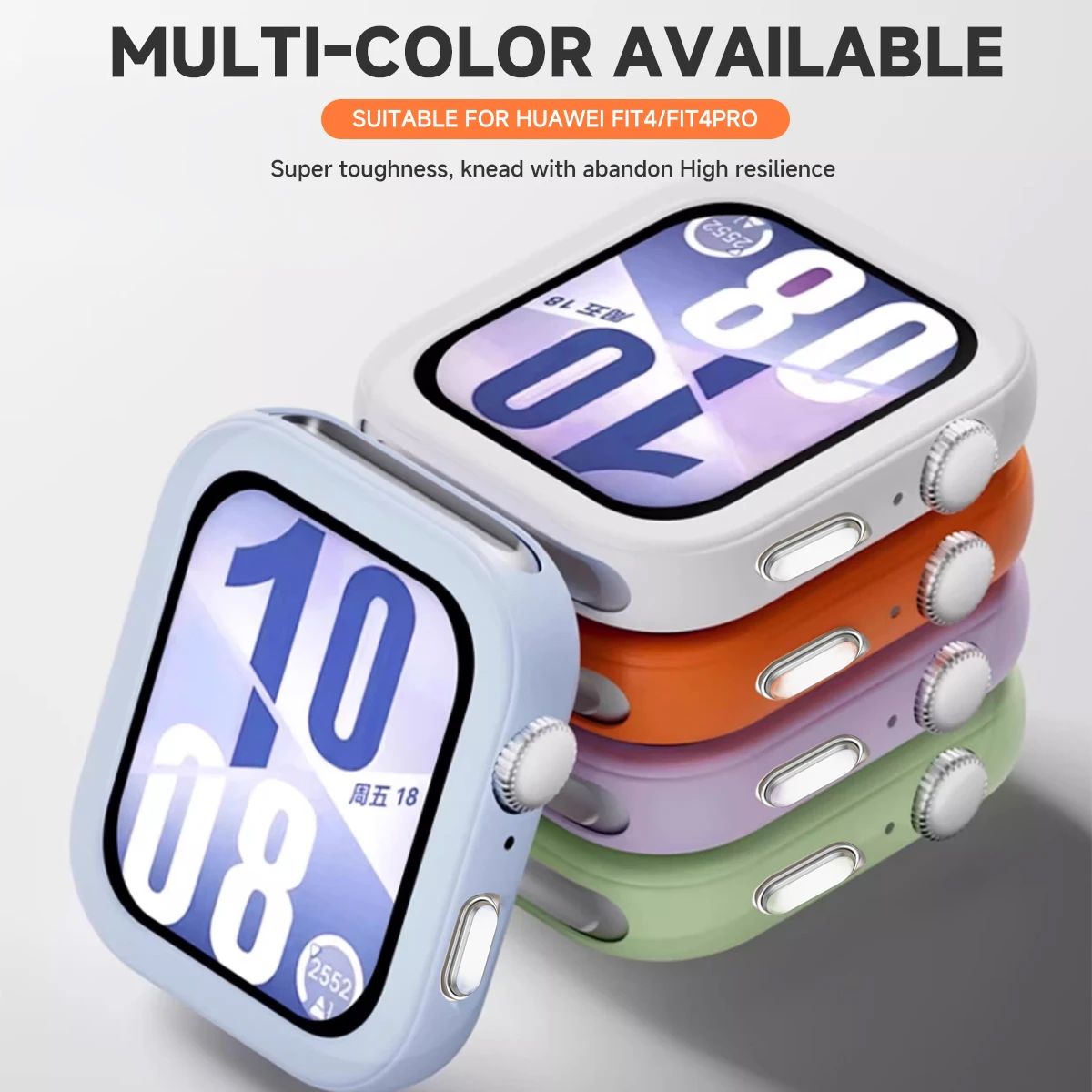 Soft Silicone Strap+Silicone Case for Huawei Watch Fit 4 Pro Sports Strap Case Hollow for Huawei Fit 4 Protective Accessories