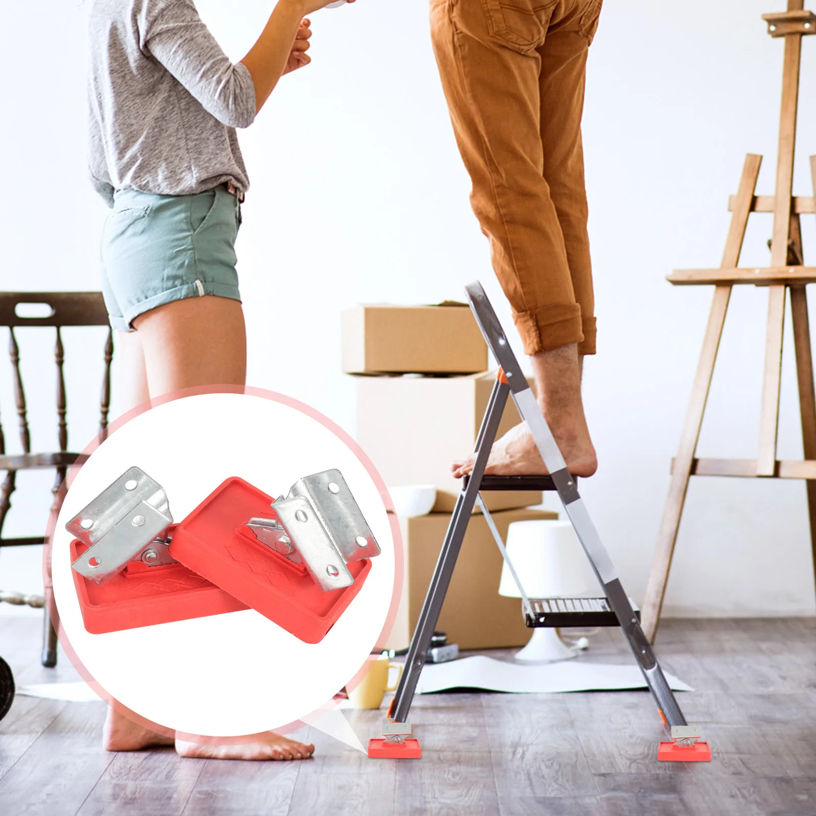 2 قطعة سلم استقرار تمديد قواعد مطاطية غطاء الثقيلة الحديد استبدال سلم الساقين منصات للألياف الزجاجية الألومنيوم مجتمعة #4