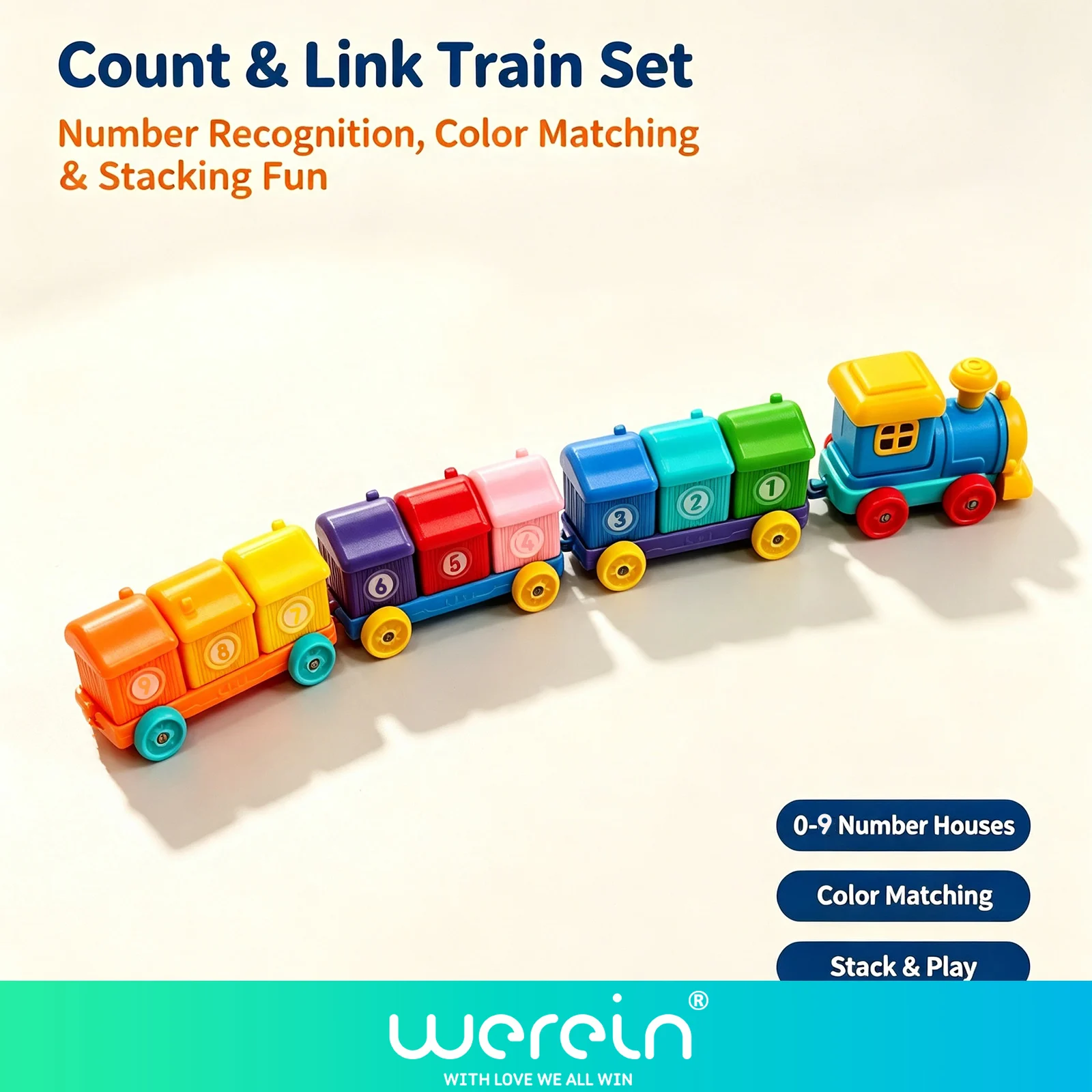 Kids Education Number - Educatief speelgoed voor kinderen: een trein