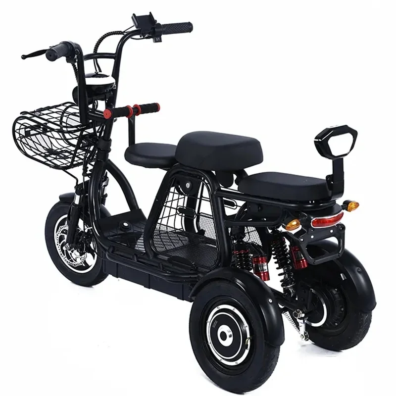 

3 Wheel Electric Tricycle 3 Seater Adults 48V 12Inch Powerful Electric Scooter With Reverse Function e Scooter Dual Motor 500W