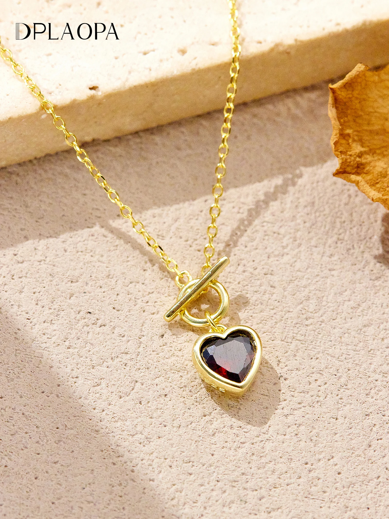 

DPLAOPA Women 925 Sterling Silver Cicle Bar Red Zircon Pendant Necklace 2025 Vintage Fine Fashion Luxury Wedding Jewelry