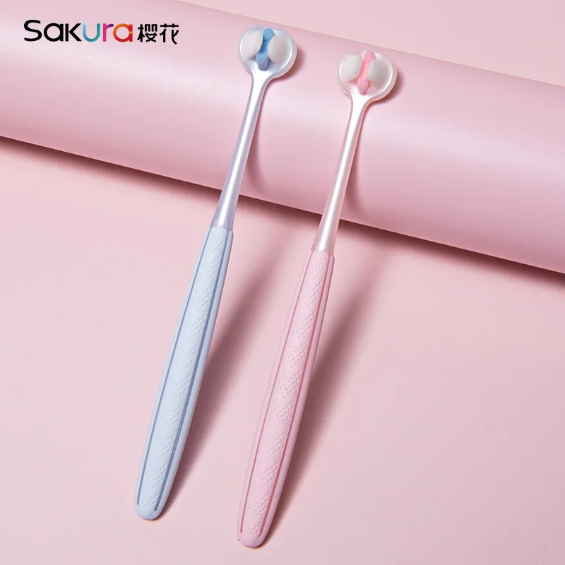 SAKURA Three Sides Toothbrush 10000 Soft Three-dimensional No Dead Corners Deeply Clean Oral Hygiene High-end Manual Toothbrush