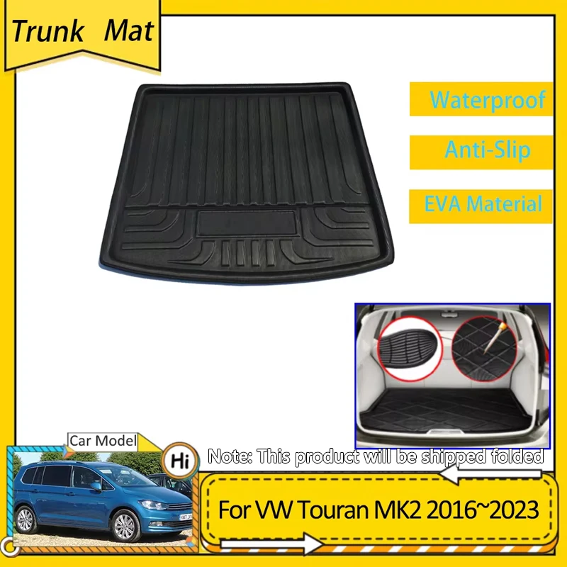 

Car Trunk Mat For Volkswagen VW Touran 5T MK2 2016~2023 Accessories Cargo Boot Pad Protective EVA Waterproof Carpet Liner Cover