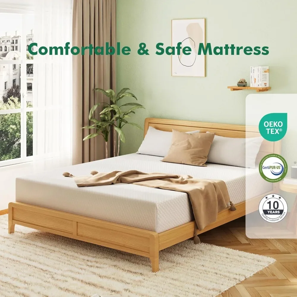 Twin Mattress  Green Tea Memory Foam Mattress for Cool Sleep & Pressure Relief