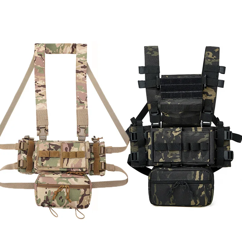 ยุทธวิธี MK3 Chest RIG Micro CHASSIS กระสอบ H Harness M4 AK นิตยสารใส่ Airsoft Paintball อุปกรณ์เสริมการล่าสัตว์เสื้อกั๊กไนลอน