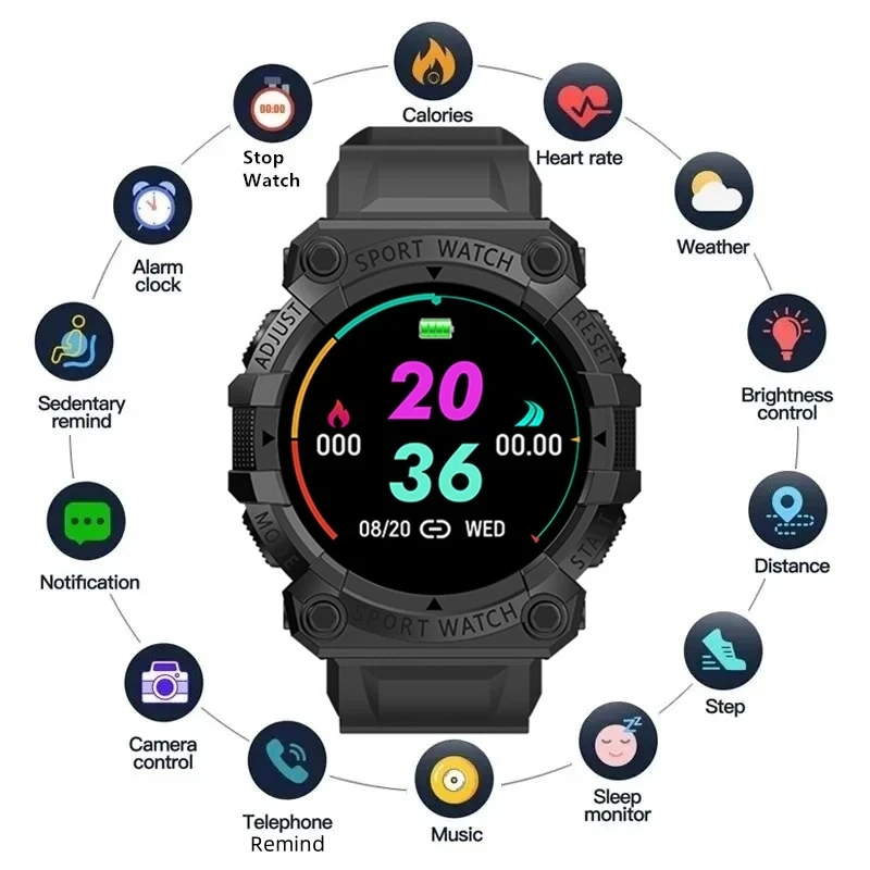 FD68 Smart Watches Bluetooth Bracelet Blood Pressure Monitor Sport Fitness Tracker Men Women Smartwatch For Android IOS Y68 Y56