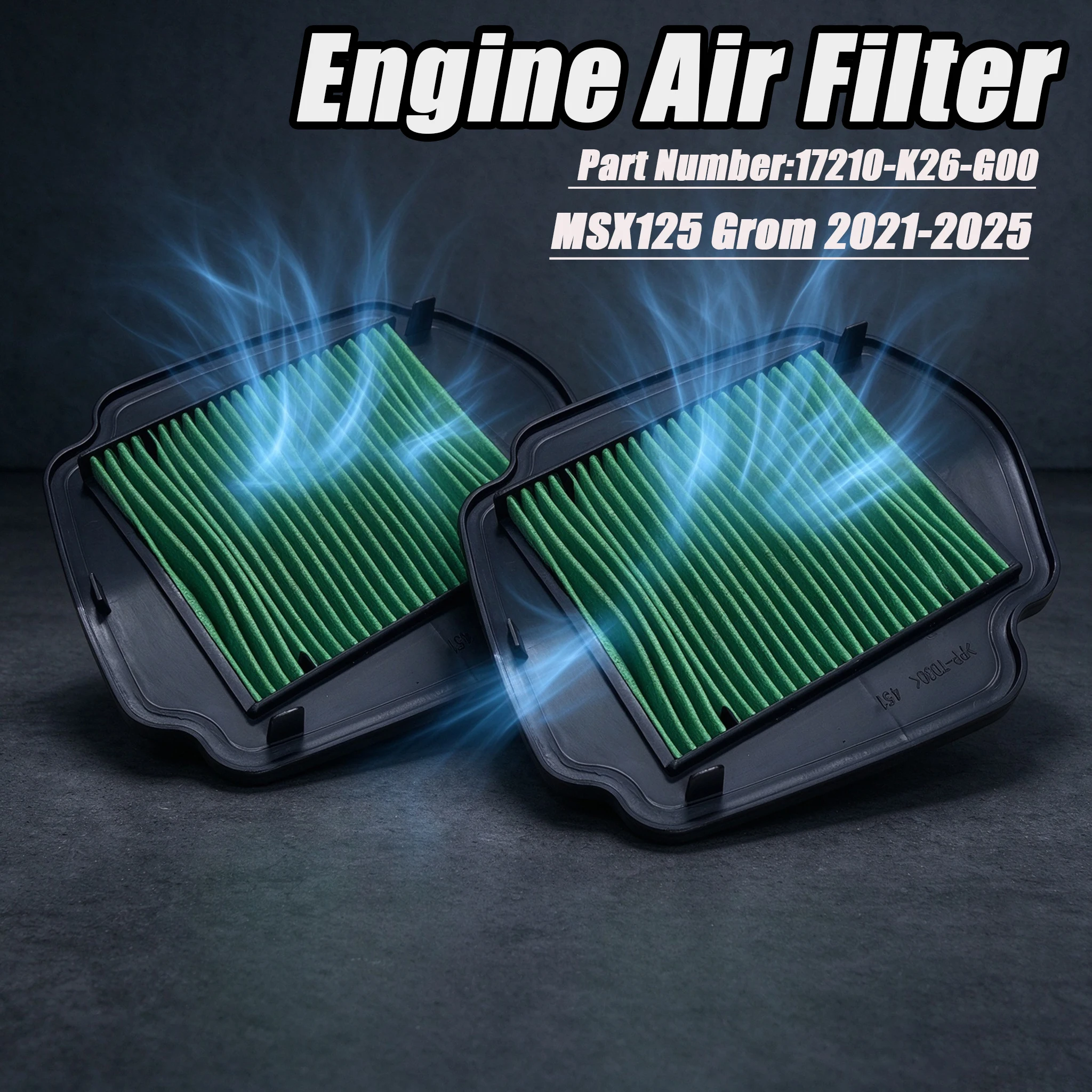 Motorcycle Replacement Engine Air Filter Cleaner 17210-K26-G00 Air Intake Filter Element For Honda MSX125 Grom MSX 125 2021-2025