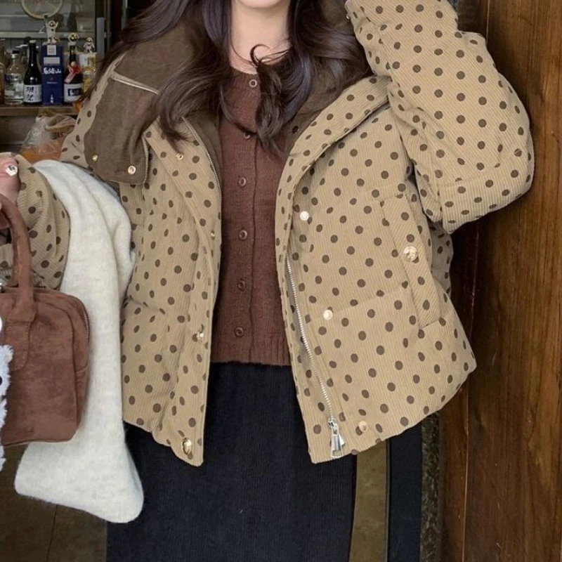 

Sweet Temperament Polka Dot Bakery Women's Autumn and Winter New Fashion Age Reducing College Style