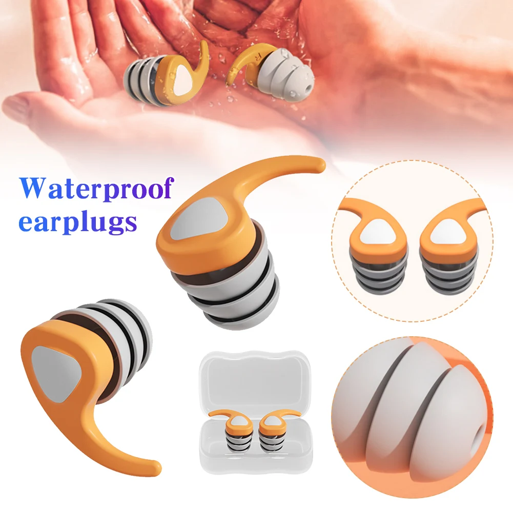 Silicone Noise Reduction Earplug Reusable Waterproof Anti-Noise Ear Plugs Sound Blocking Earplugs for Travel Work Sleep Swimming